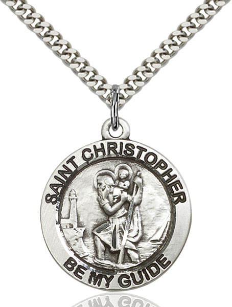 Sterling Silver St. Christopher Pendant - Engrave it!