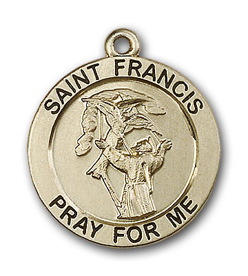 14K Gold St. Francis Pendant - Engravable