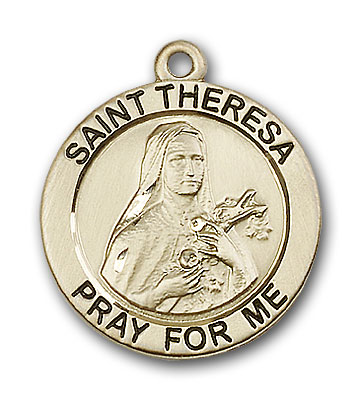14K Gold St. Theresa Pendant - Engravable