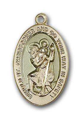 14K Gold St. Christopher Pendant - Engravable