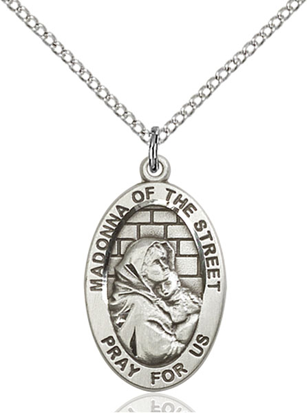 Sterling Silver Madonna of the Street Pendant