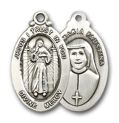 Sterling Silver Divine Mercy Pendant
