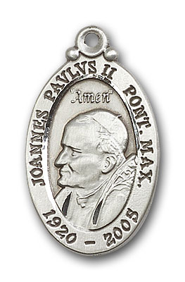 Sterling Silver Pope John Paul II Pendant