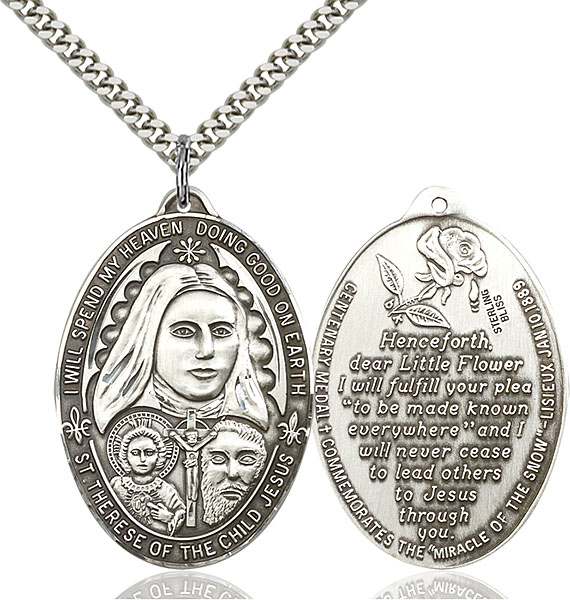 Sterling Silver St. Therese Pendant