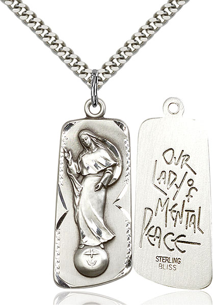 Sterling Silver Our Lady of Mental Peace Pendant