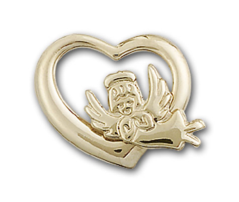 Gold-Filled Heart / Guardian Angel Pendant