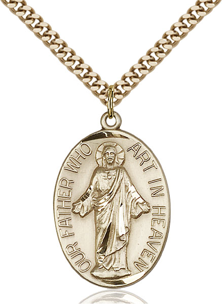 Gold-Filled Our Father Pendant