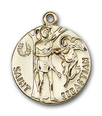 14K Gold St. Sebastian Pendant - Engravable