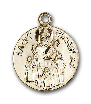 14K Gold St. Nicholas Pendant - Engravable
