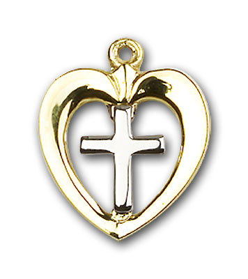 Two-Tone Sterling Silver and Gold-Filled Heart / Chalice Pendant