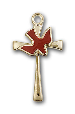 14K Gold Cross / Holy Spirit Pendant