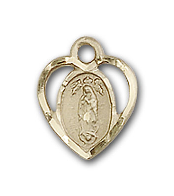 14K Gold Our Lady of Guadalupe Pendant