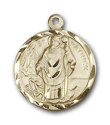 14K Gold St. Patrick Pendant - Engravable