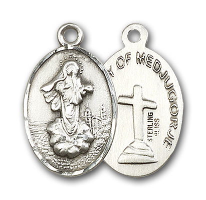 Sterling Silver Our Lady of Medjugorje Pendant