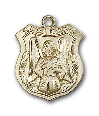 14K Gold St. Michael the Archangel Pendant - Engravable
