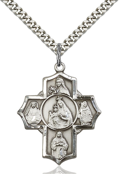 Sterling Silver Our Lady of Mount Carmel Pendant