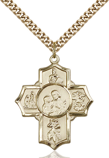Gold-Filled 5-Way Firefighter Pendant