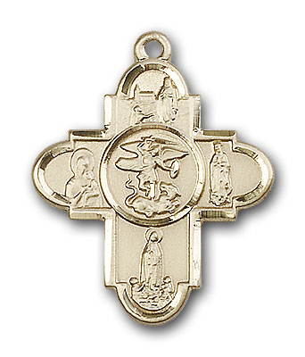 14K Gold Our Lady 5-Way Pendant