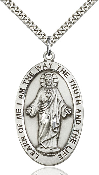 and 1 5/8 x 1 inch Crucifix Gift Boxed Catholic Saint Medals Silver Finish Scapular Rosary with 6mm Zircon Color Fire Polished Beads Scapular Center