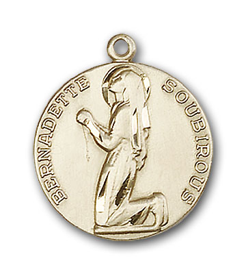 14K Gold St. Bernadette Pendant - Engravable