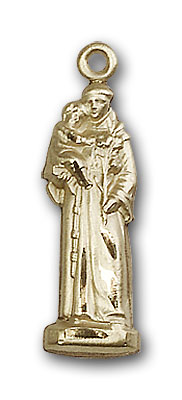 14K Gold St. Anthony Pendant - Engravable