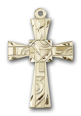 14K Gold Mosaic Cross Pendant