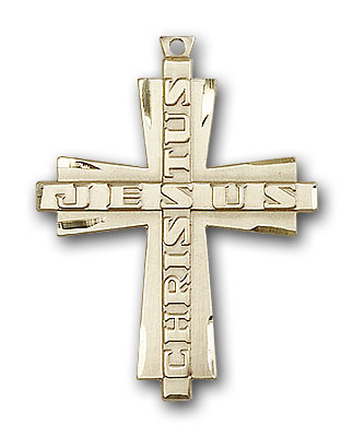 14K Gold Jesus Christus Cross Pendant
