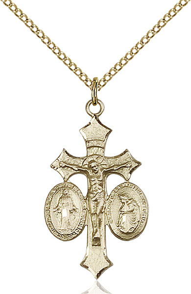 Gold-Filled Jesus, Mary, Our Lady of La Salette Pendant