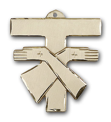 14K Gold Franciscan Cross Pendant