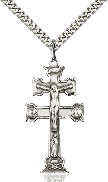 Sterling Silver Caravaca Crucifix Pendant