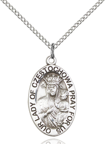 Sterling Silver Our Lady of Czestochowa Pendant