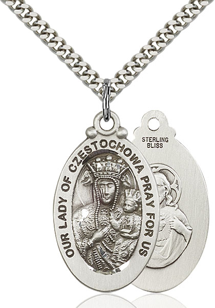 Sterling Silver Our Lady of Czestochowa Pendant