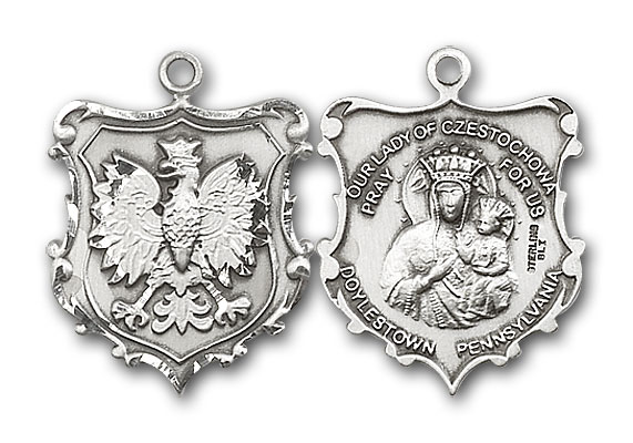 Sterling Silver Our Lady of Czestochowa / English Falco