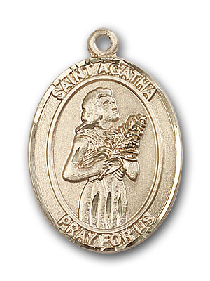 14K Gold St. Agatha Pendant