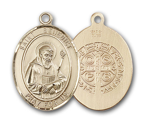 14K Gold St. Benedict Pendant
