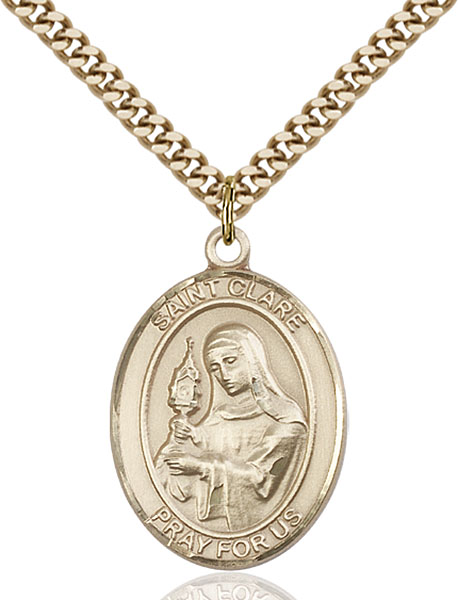 Gold-Filled St. Clare of Assisi Pendant