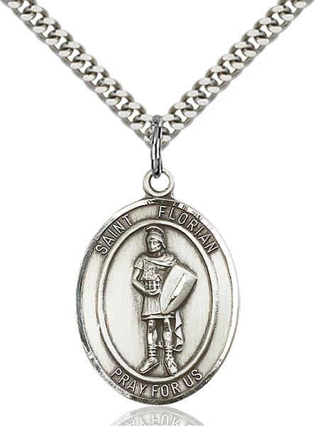 Sterling Silver St. Florian Pendant