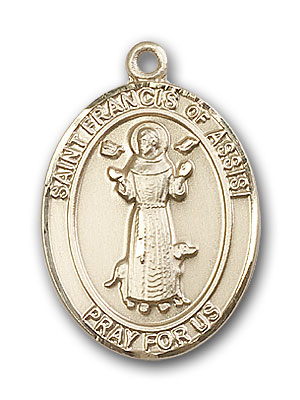 14K Gold St. Francis of Assisi Pendant
