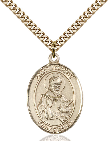 Gold-Filled St. Isidore of Seville Pendant