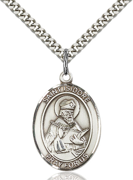 Sterling Silver St. Isidore of Seville Pendant