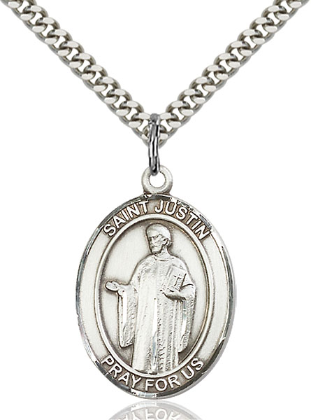 Sterling Silver St. Justin Pendant