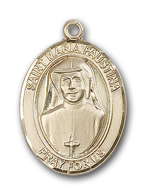 14K Gold St. Maria Faustina Pendant