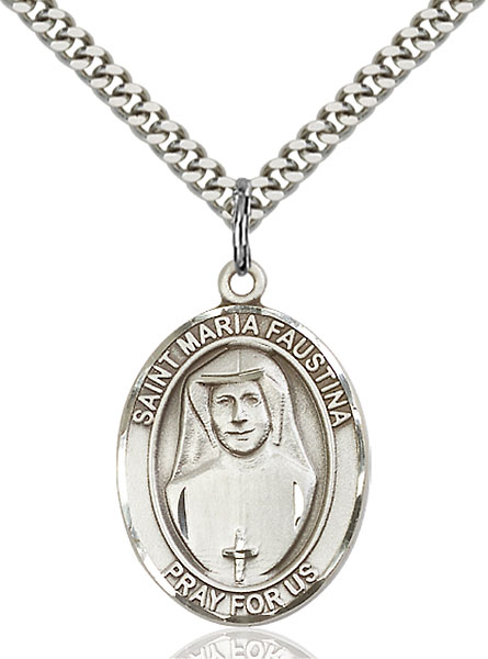 Sterling Silver St. Maria Faustina Pendant