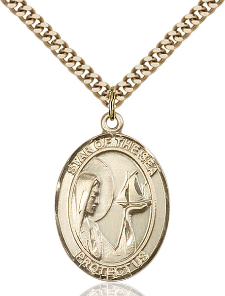 Gold-Filled Our Lady Star of the Sea Pendant