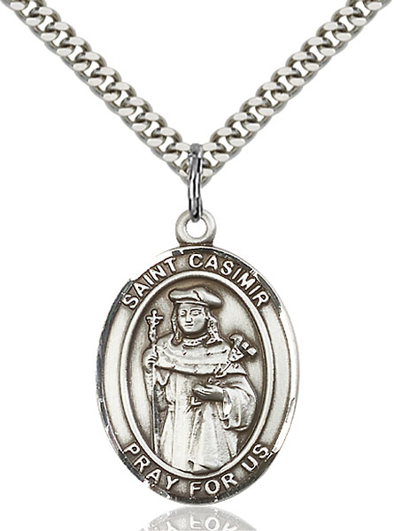 Sterling Silver St. Casimir of Poland Pendant