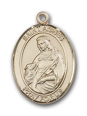 14K Gold St. Agnes of Rome Pendant