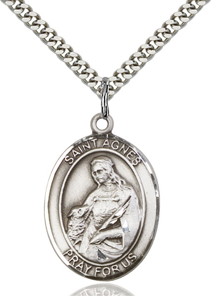 Sterling Silver St. Agnes of Rome Pendant