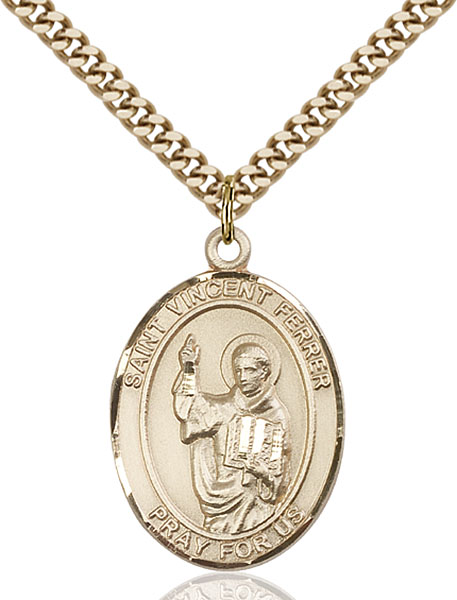 Gold-Filled St. Vincent Ferrer Pendant