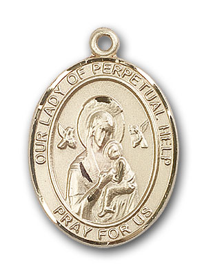 14K Gold OUR LADY of Perpetual Help Pendant