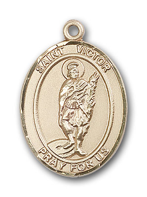 14K Gold St. Victor of Marseilles Pendant